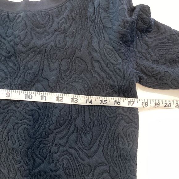NWT Banana republic, Scoop Jacquard Long Sleeve Top black textured size medium - Picture 7 of 10